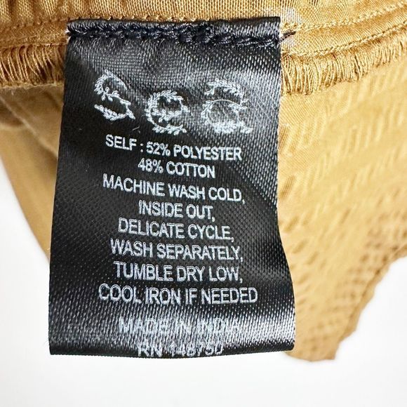 SEA Sevyn Seersucker Dress Size Large Long Sleeve Tobacco Brown Ruffle - Picture 10 of 16